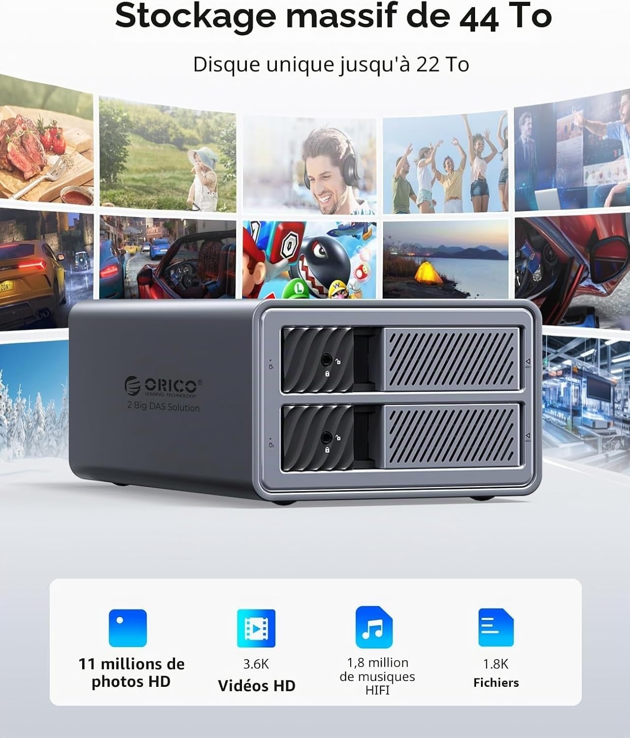 Boîtier RAID 2 baies 3,5" jusqu'à 44 To - USB 3.0 - Jusqu'à -34%