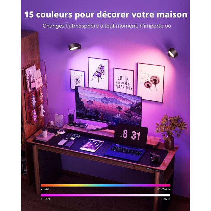 Lot de 4 Appliques Murales LED Sans Fil - Jusqu'à -34% de remise