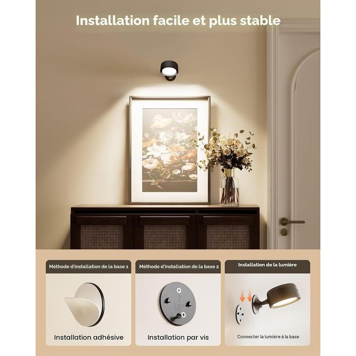 Lot de 4 Appliques Murales LED Sans Fil - Jusqu'à -34% de remise