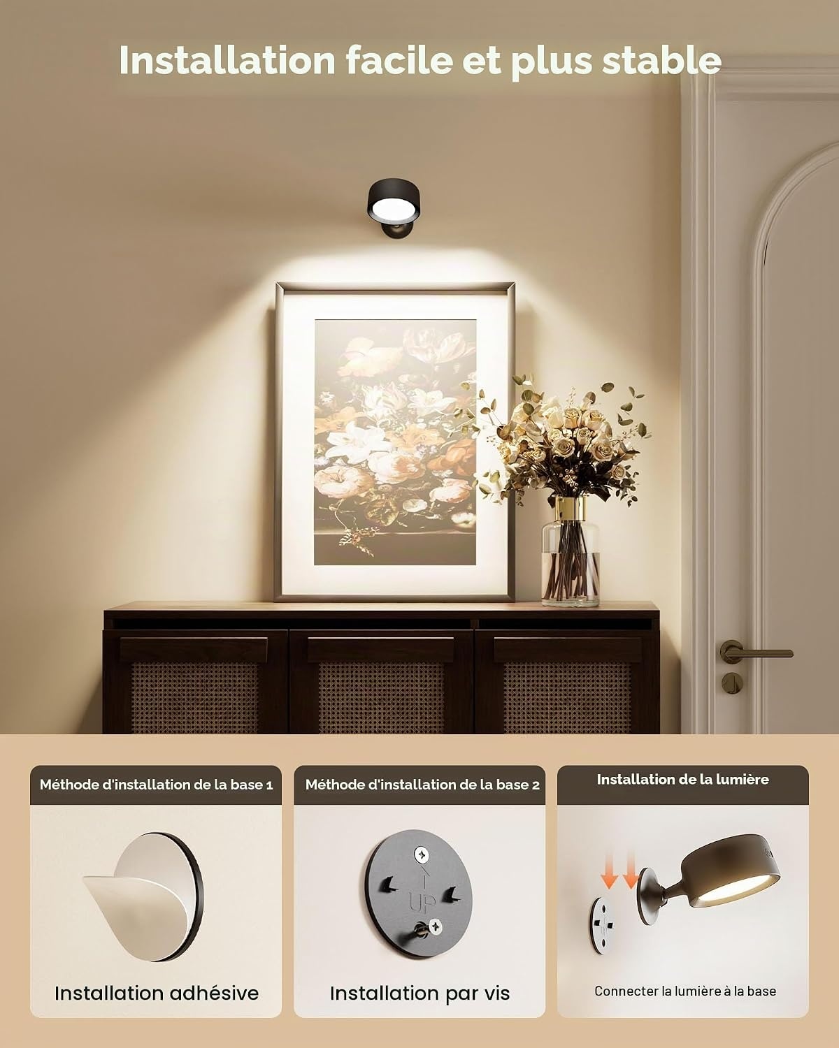 Lot de 4 Appliques Murales LED Sans Fil - Jusqu'à -34% de remise