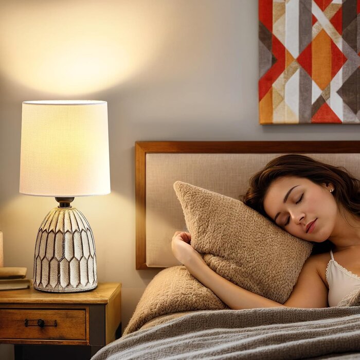 Lot de 2 lampes de chevet bohèmes en céramique beige - Jusqu'à -33%