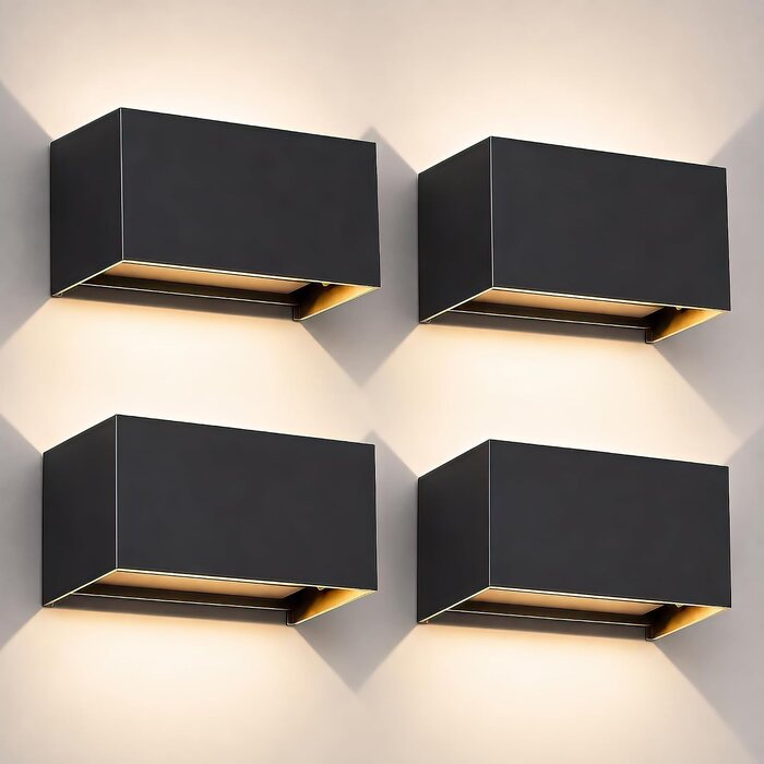 Lot de 4 Appliques LED Extérieures IP65 - 20W - Jusqu'à -35% en Outlet