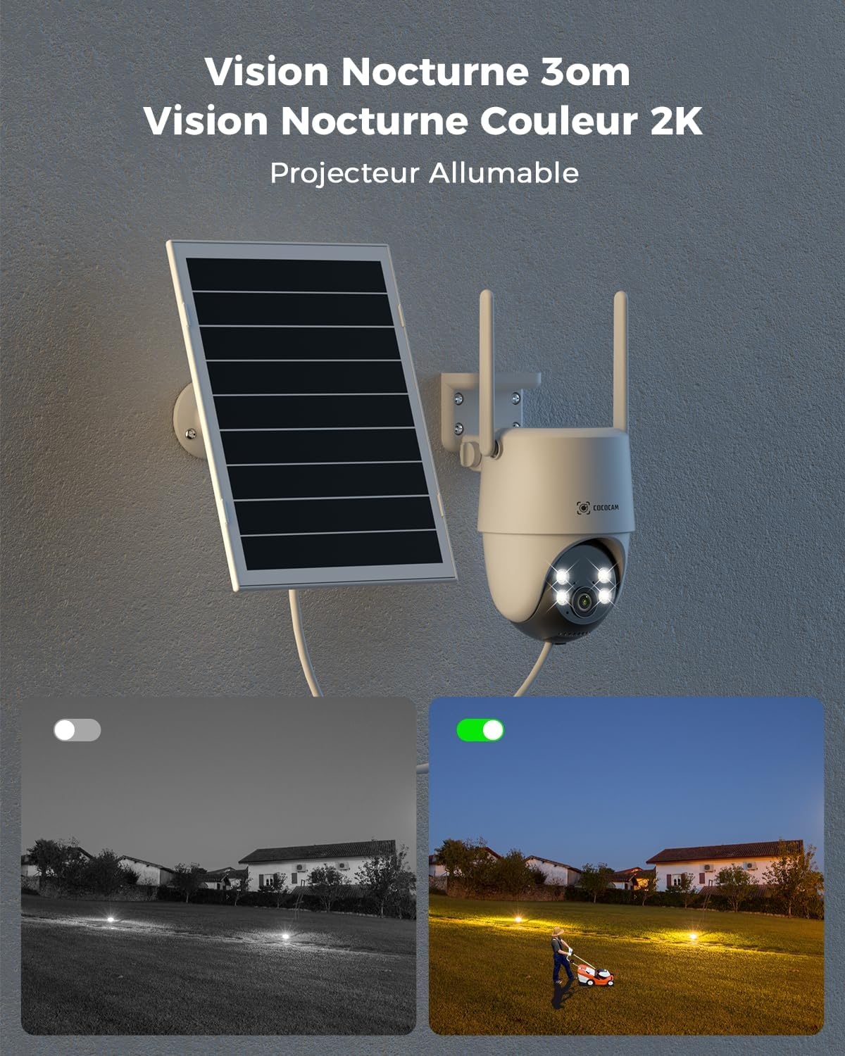 Caméra de surveillance extérieure 2K solaire PTZ - Jusqu'à -34% de remise