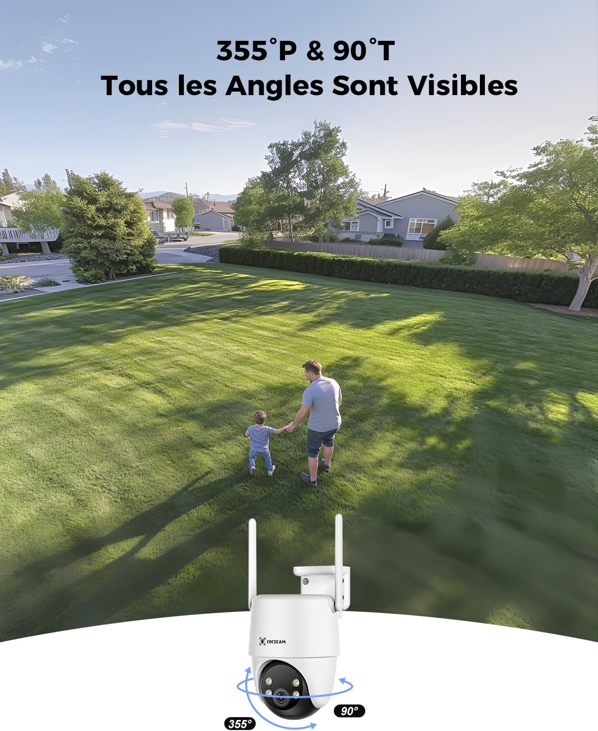 Caméra de surveillance extérieure 2K solaire PTZ - Jusqu'à -34% de remise