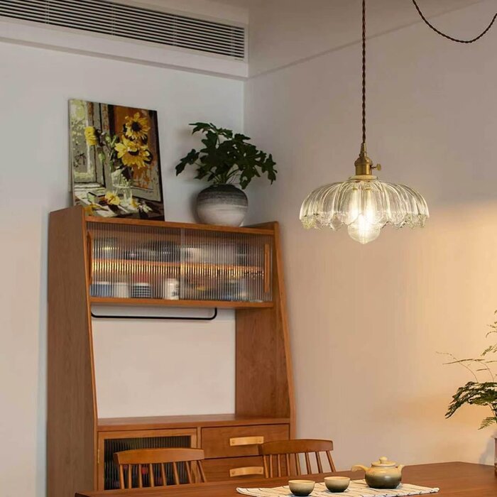 Suspension vintage en verre avec interrupteur laiton - Jusqu'à 34% de remise
