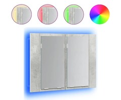 Vidaxl Armoire de salle de bain avec miroir LED - Gris Béton - Jusqu'à -32%