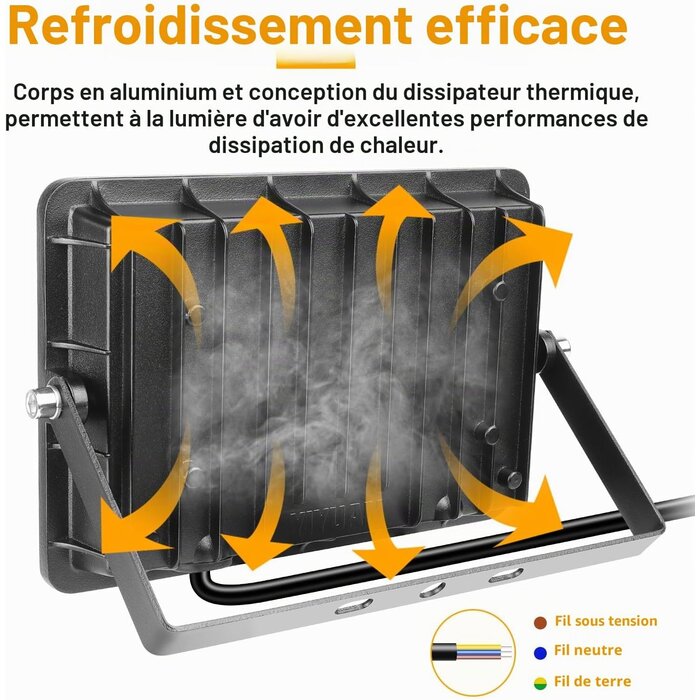 Lot de 4 Projecteurs LED RGB 50W - Dimmables - Jusqu'à -33% de remise