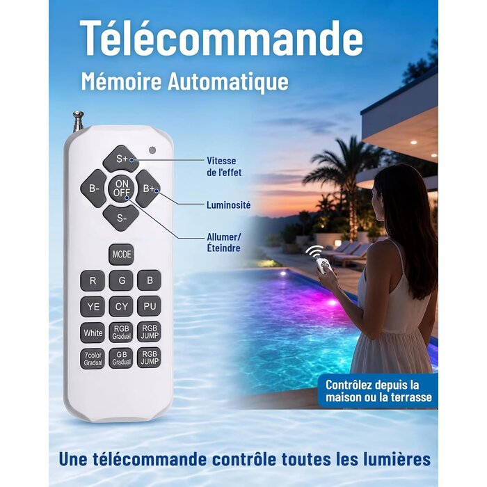 Projecteur Piscine LED 40W RGBW - Jusqu'à 34% de remise