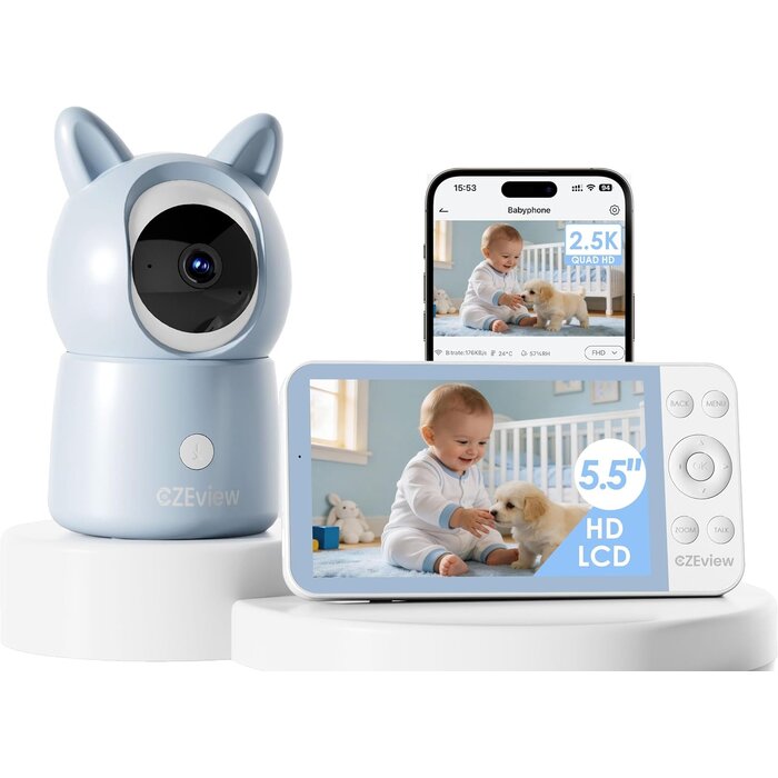 Babyphone Vidéo 2K Écran 5,5 pouces - Jusqu'à -34% sur le modèle déballé