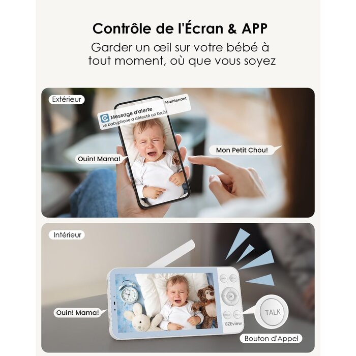 Babyphone Vidéo 2K Écran 5,5 pouces - Jusqu'à -34% sur le modèle déballé