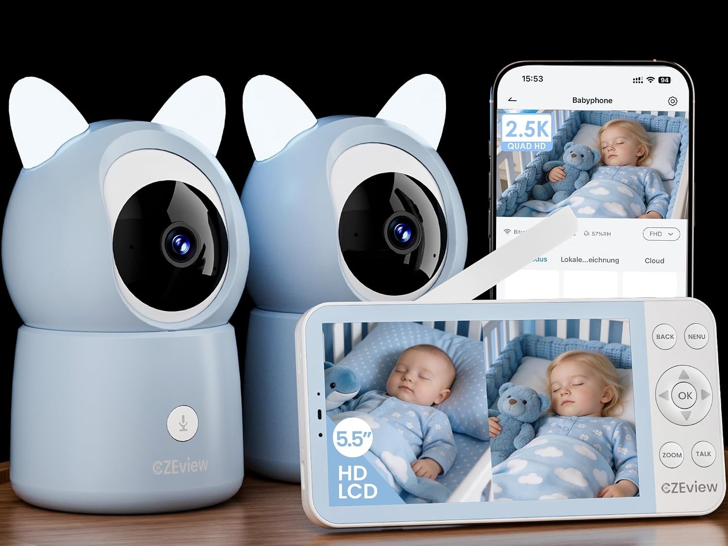 Babyphone Vidéo 2K Écran 5,5 pouces - Jusqu'à -34% sur le modèle déballé