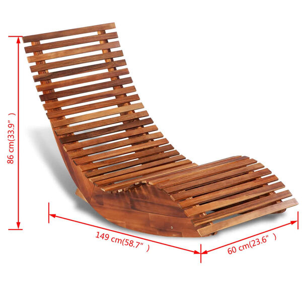 Vidaxl Chaise longue à bascule en bois d'acacia - Jusqu'à -41% sur notre sélection