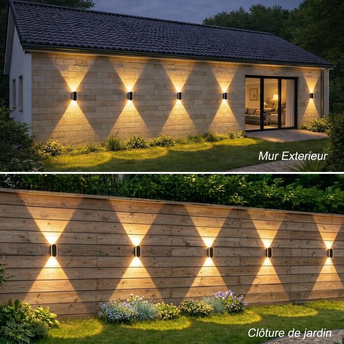 Lot de 8 Appliques Murales Solaires IP65 - Jusqu'à -34% sur l'outlet