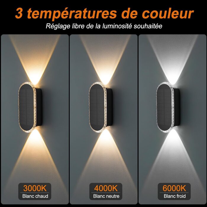 Lot de 8 Appliques Murales Solaires IP65 - Jusqu'à -34% sur l'outlet