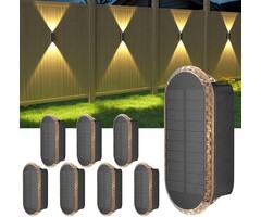 Lot de 8 appliques murales solaires étanches - Jusqu'à 34% de remise