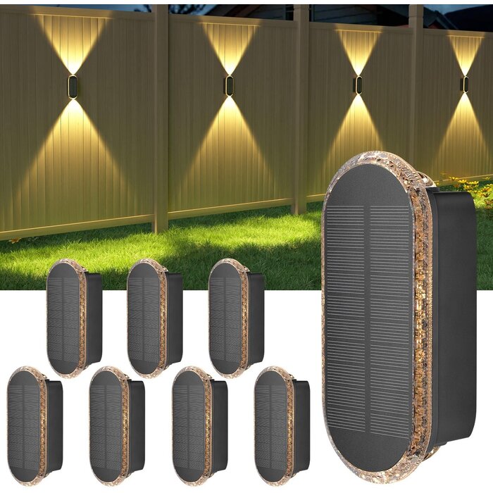 Lot de 8 appliques murales solaires étanches - Jusqu'à 34% de remise