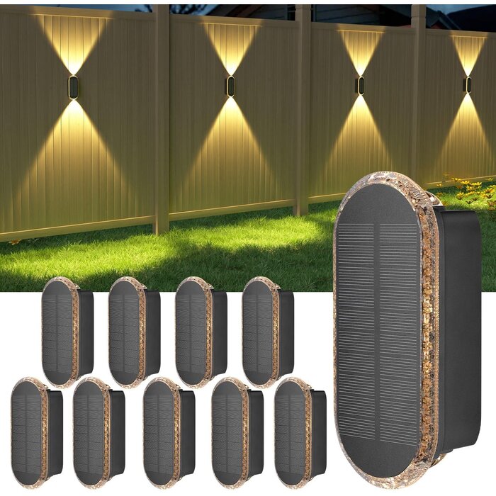 Lot de 8 appliques murales solaires étanches - Jusqu'à 34% de remise