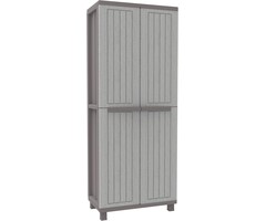Armoire 2 portes effet bois 170 cm - Gris tourterelle - Jusqu'à -34%