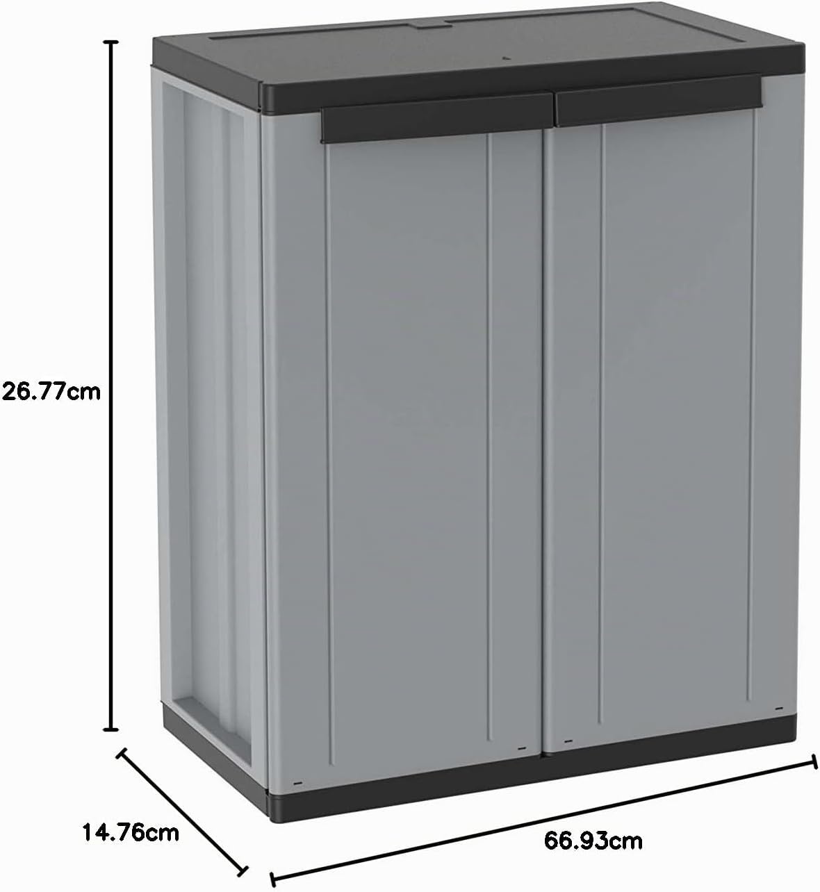 Armoire 2 portes effet bois 170 cm - Gris tourterelle - Jusqu'à -34%