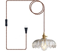 Suspension vintage en verre avec câble 4,5m - Jusqu'à -34%