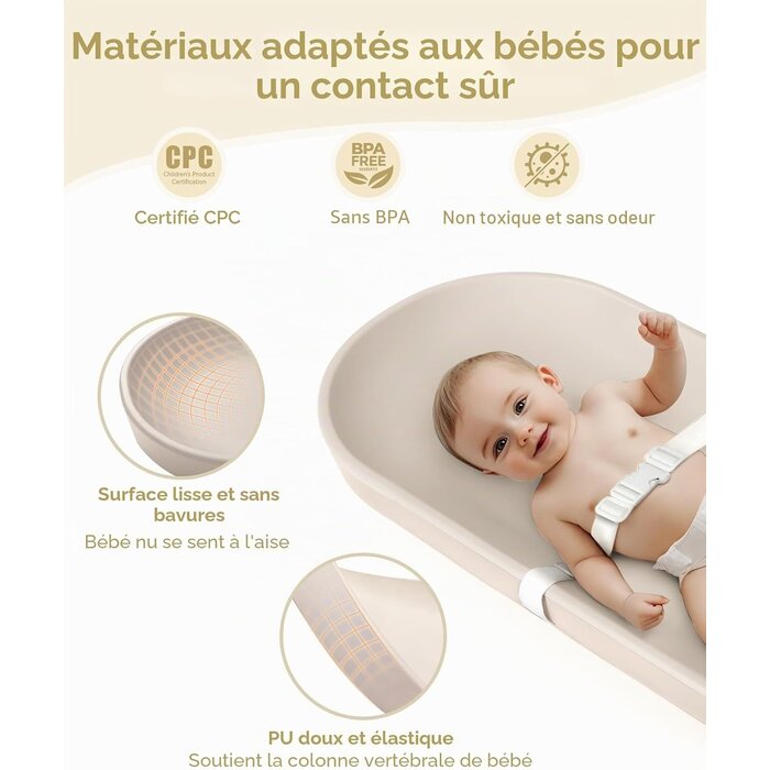 Matelas à langer imperméable couleur avoine - Jusqu'à 34% de réduction