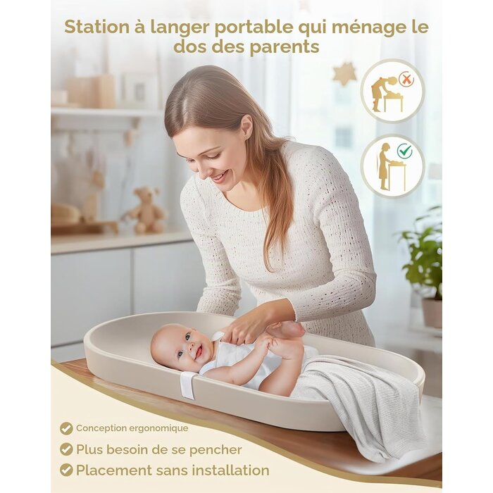 Matelas à langer imperméable couleur avoine - Jusqu'à 34% de réduction