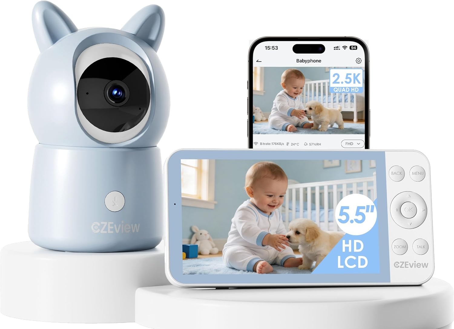 Babyphone Vidéo 2K Écran 5,5 pouces - Jusqu'à -29% sur votre surveillance bébé