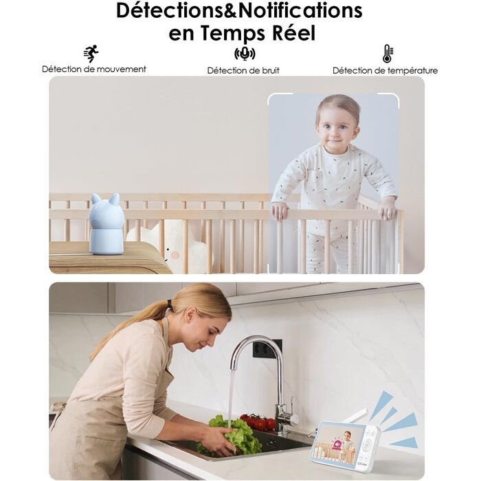 Babyphone Vidéo 2K Écran 5,5 pouces - Jusqu'à -29% sur votre surveillance bébé