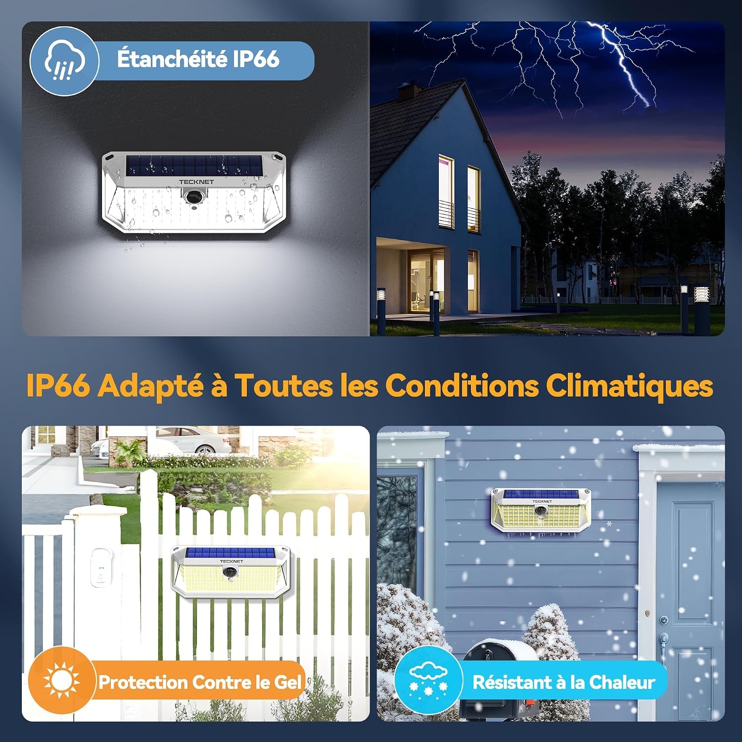 Lot de 2 Appliques Solaires LED 4200lm - Jusqu'à -33% sur l'outlet