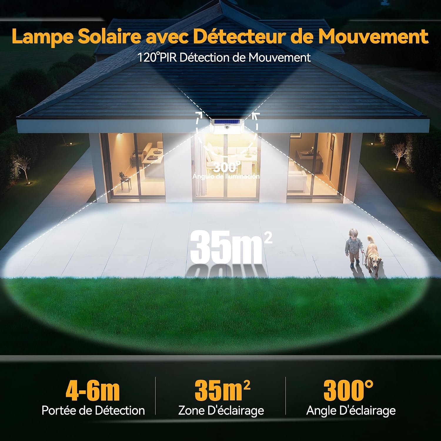Lot de 2 Appliques Solaires LED 4200lm - Jusqu'à -33% sur l'outlet