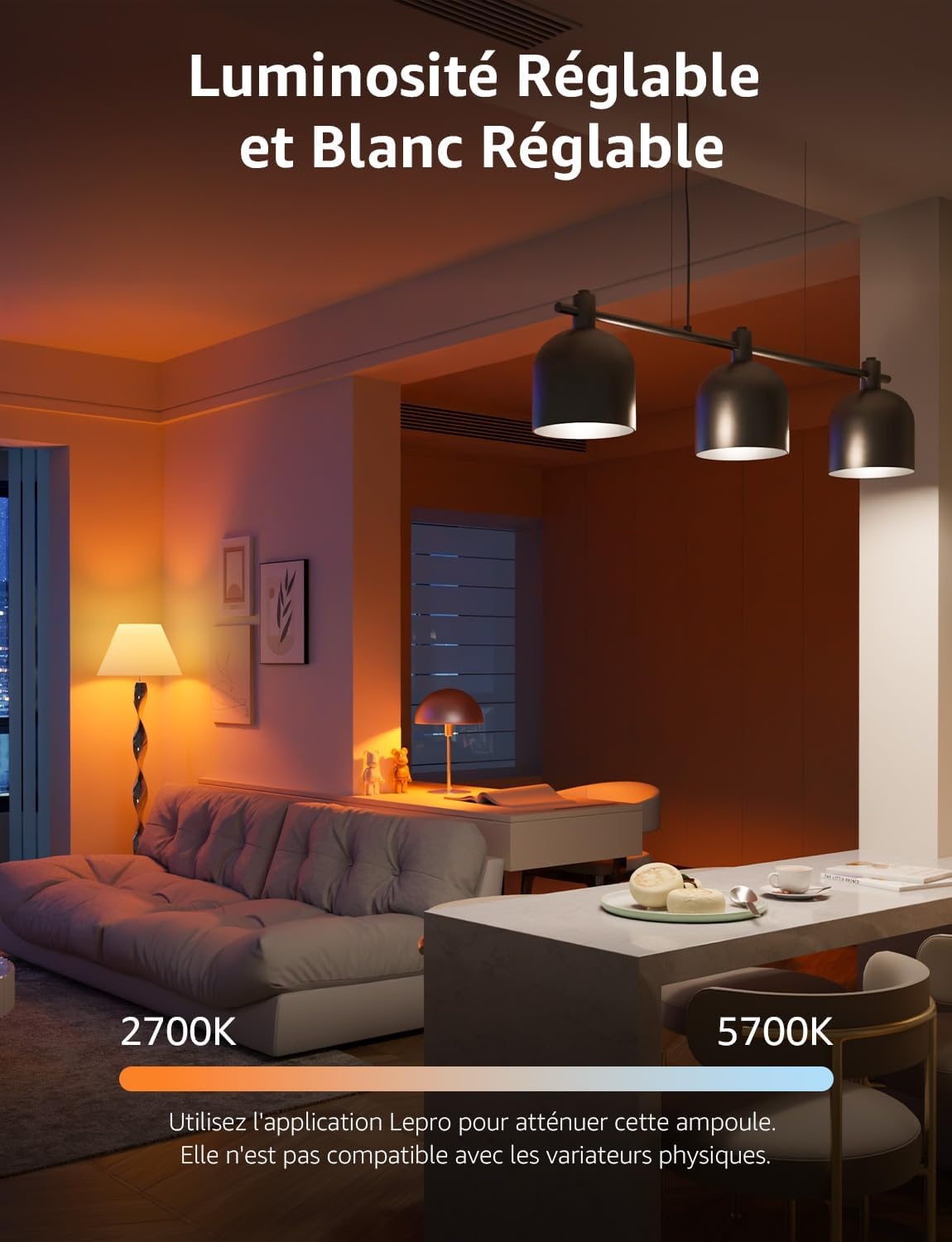 Lot de 4 ampoules LED intelligentes E27 - Jusqu'à 33% de remise