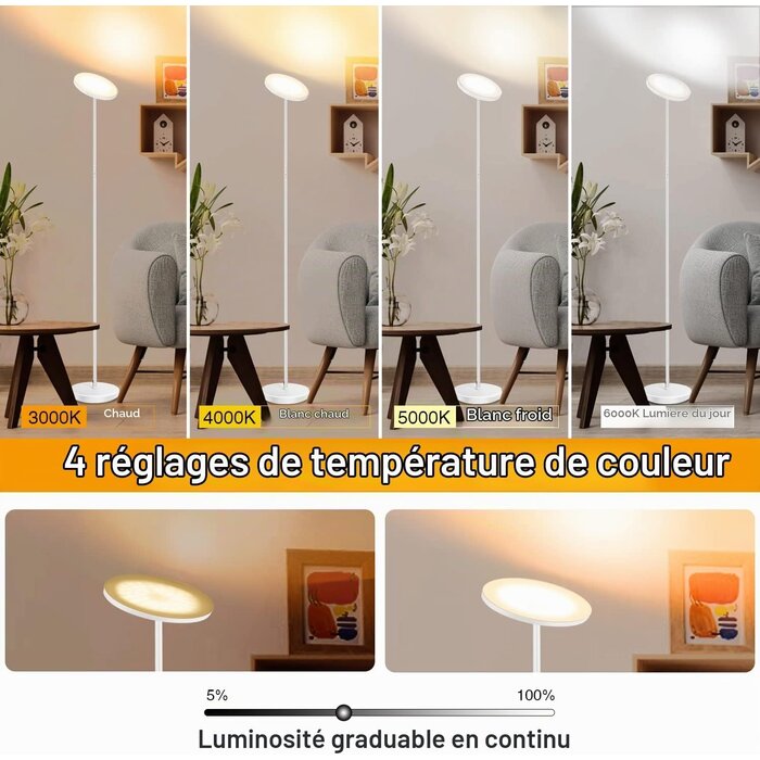 Lampadaire LED Dimmable 30W - Jusqu'à 33% de réduction