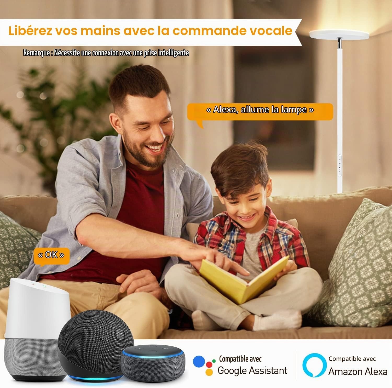 Lampadaire LED Dimmable 30W - Jusqu'à 33% de réduction