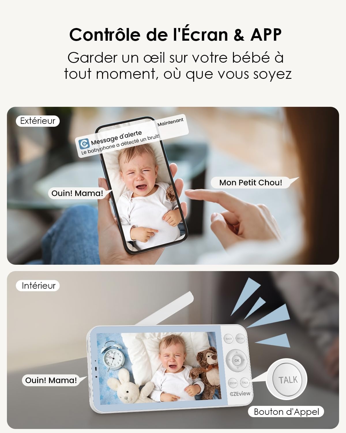 Babyphone Vidéo 2K HD Écran 5,5" - Jusqu'à 34% de remise sur votre tranquillité