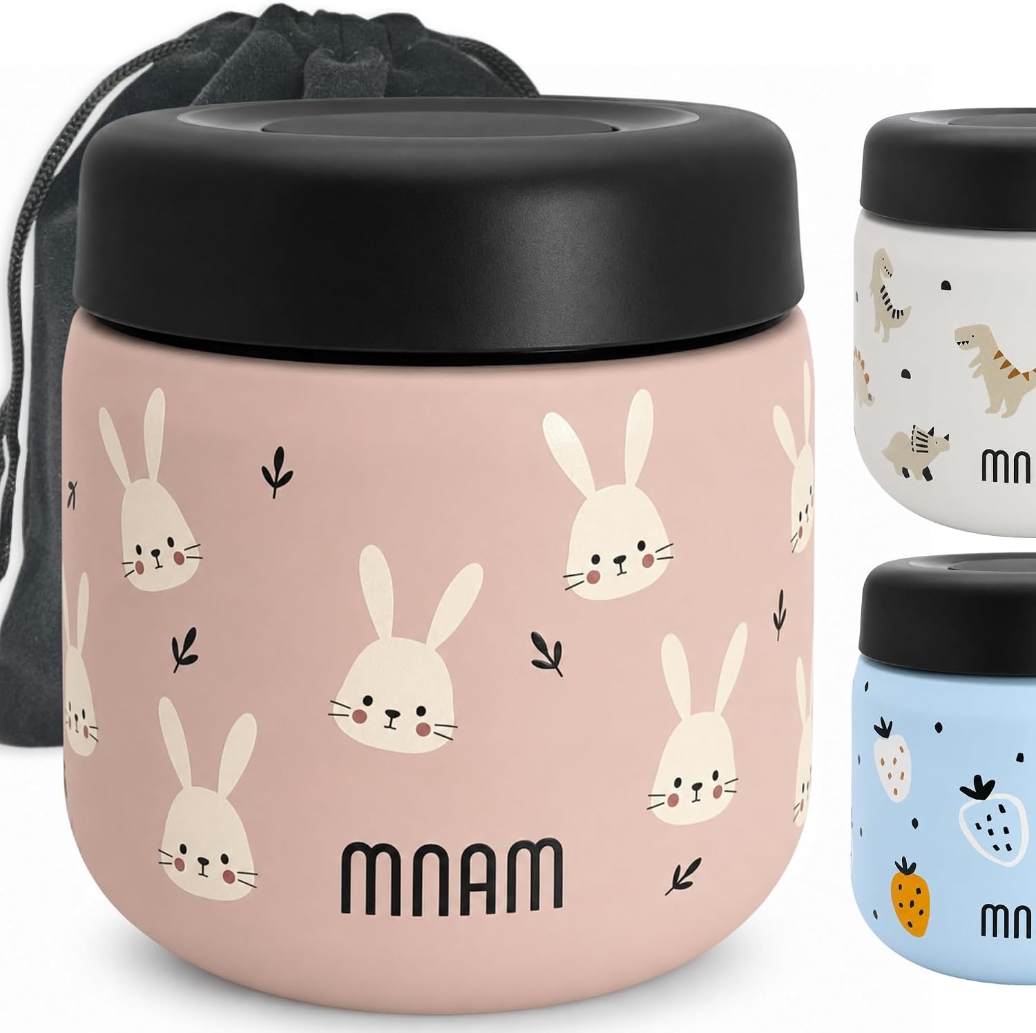 Pot alimentaire isotherme bébé 400ml - Motif Fraise - Jusqu'à 31% de remise