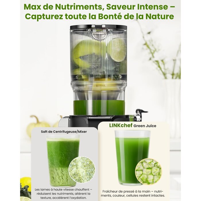 Extracteur de jus à froid 200W - Goulotte XXL - Jusqu'à -30% sur l'outlet