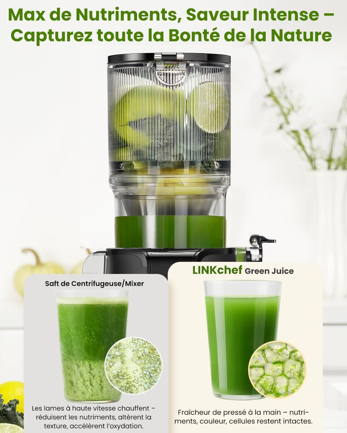Extracteur de jus à froid 200W - Goulotte XXL - Jusqu'à -30% sur l'outlet