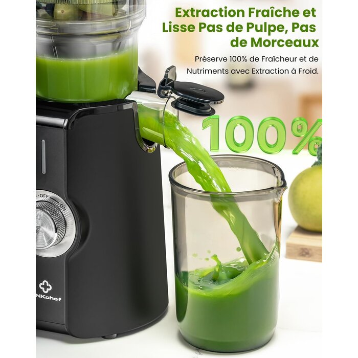 Extracteur de jus à froid 200W - Goulotte XXL - Jusqu'à -30% sur l'outlet