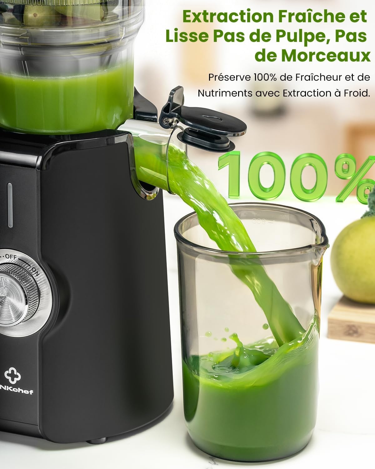 Extracteur de jus à froid 200W - Goulotte XXL - Jusqu'à -30% sur l'outlet
