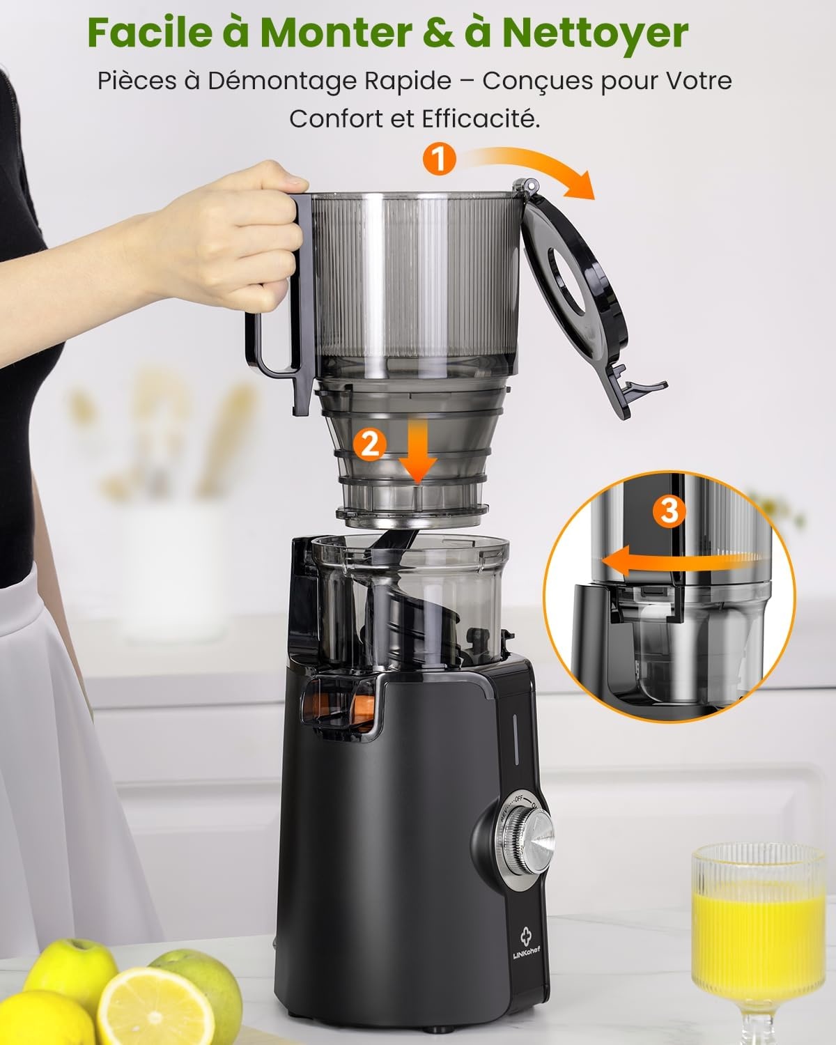 Extracteur de jus à froid 200W - Goulotte XXL - Jusqu'à -30% sur l'outlet
