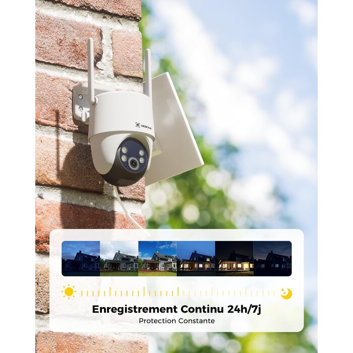 Caméra de surveillance solaire 2K PTZ - Jusqu'à 34% de remise