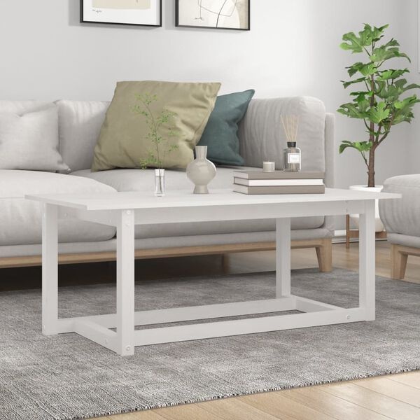 Vidaxl Table basse en bois de pin massif blanc - Jusqu'à 73% de réduction
