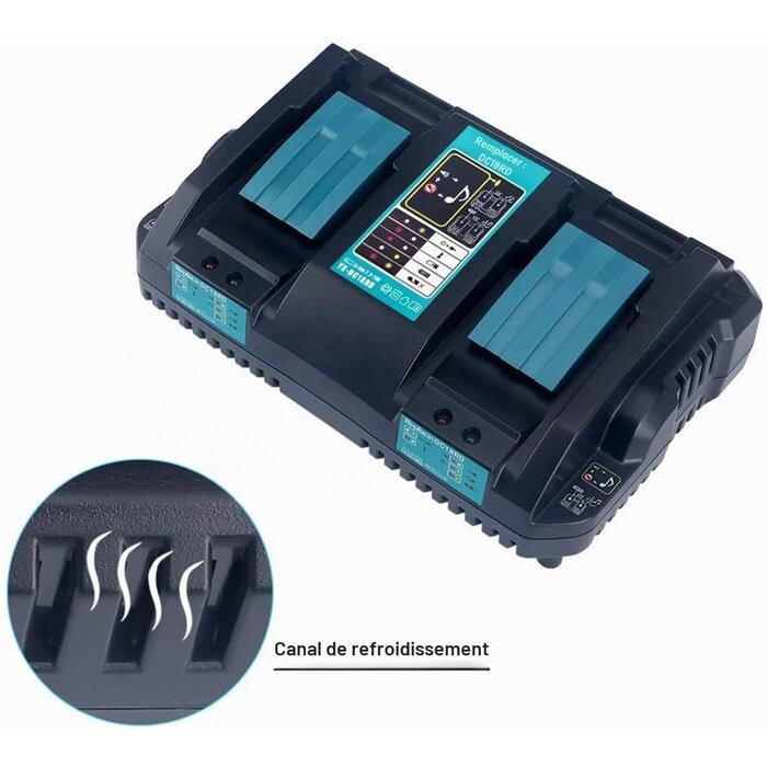 Chargeur rapide double pour batteries 14,4 V et 18 V - Jusqu'à 32% de remise