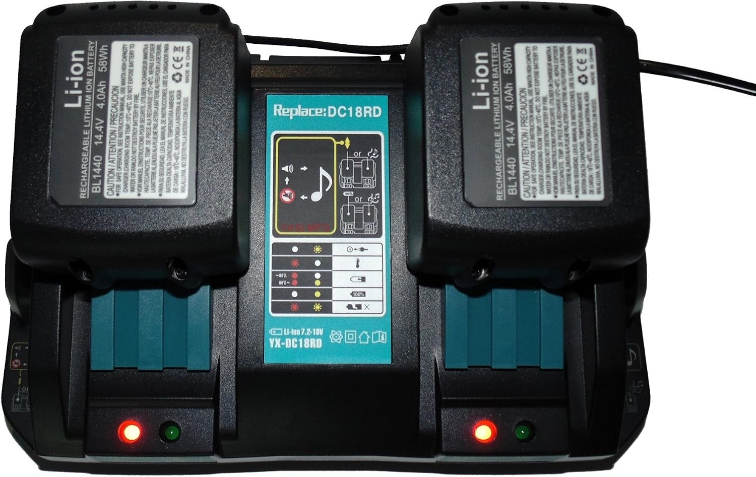 Chargeur rapide double pour batteries 14,4 V et 18 V - Jusqu'à 32% de remise