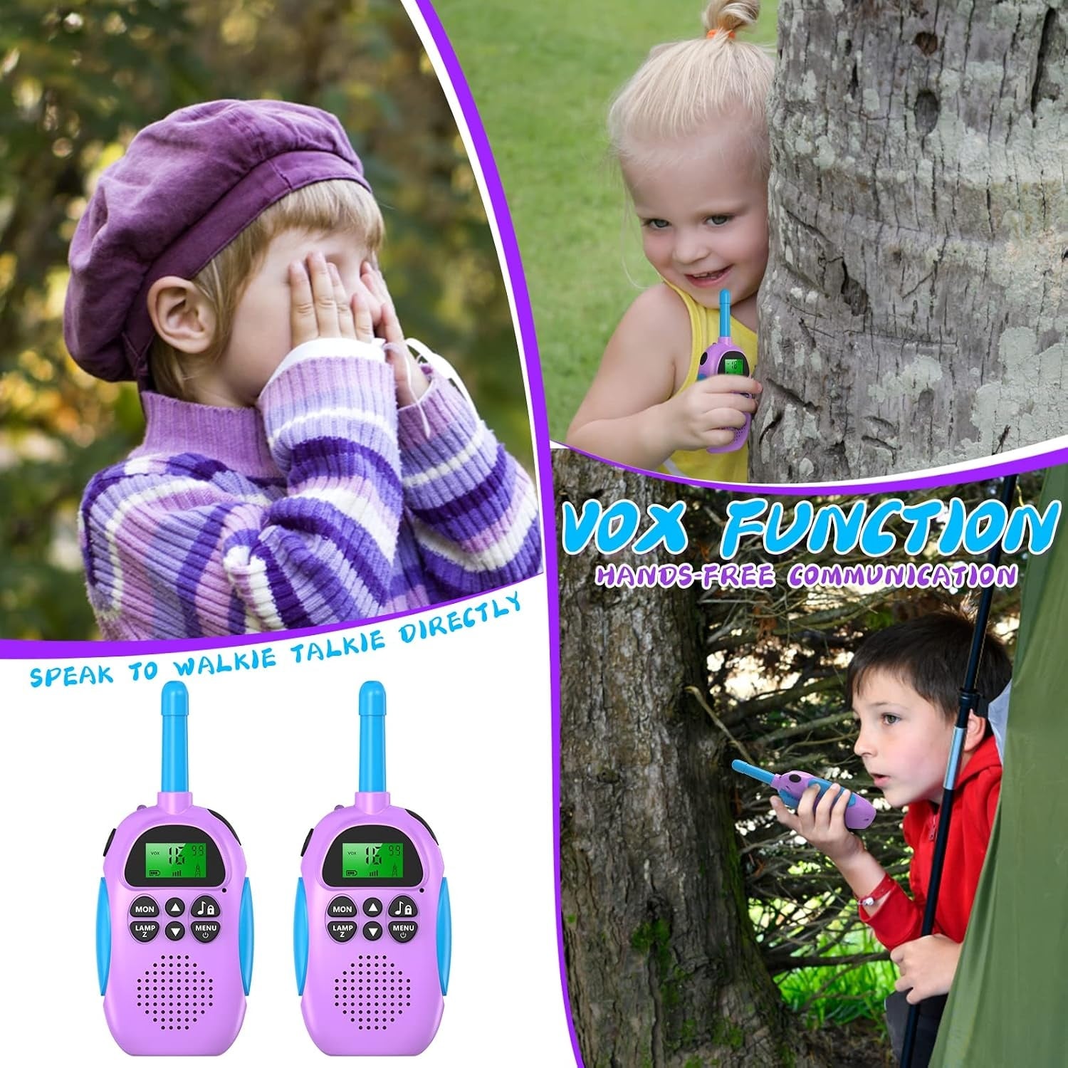 Talkies-walkies rechargeables pour enfants - Violet - Jusqu'à 32% de remise