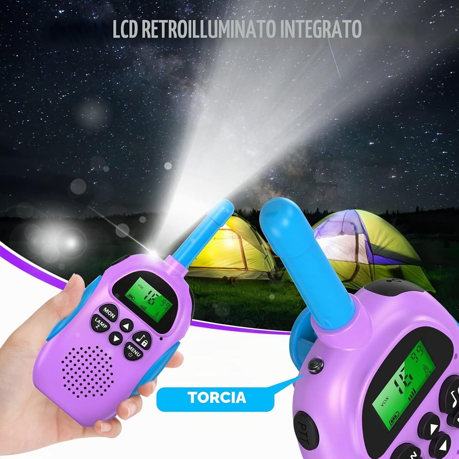 Talkies-walkies rechargeables pour enfants - Violet - Jusqu'à 32% de remise