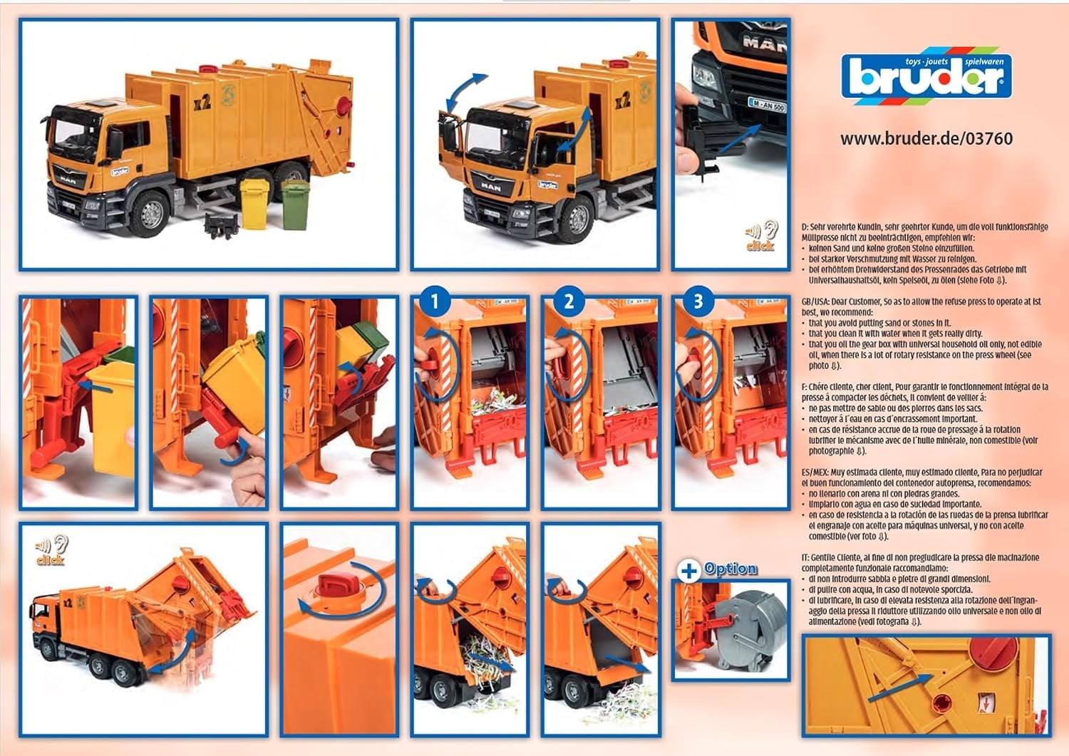 Camion benne à ordures échelle 1:16 - Jusqu'à -34% sur nos modèles outlet