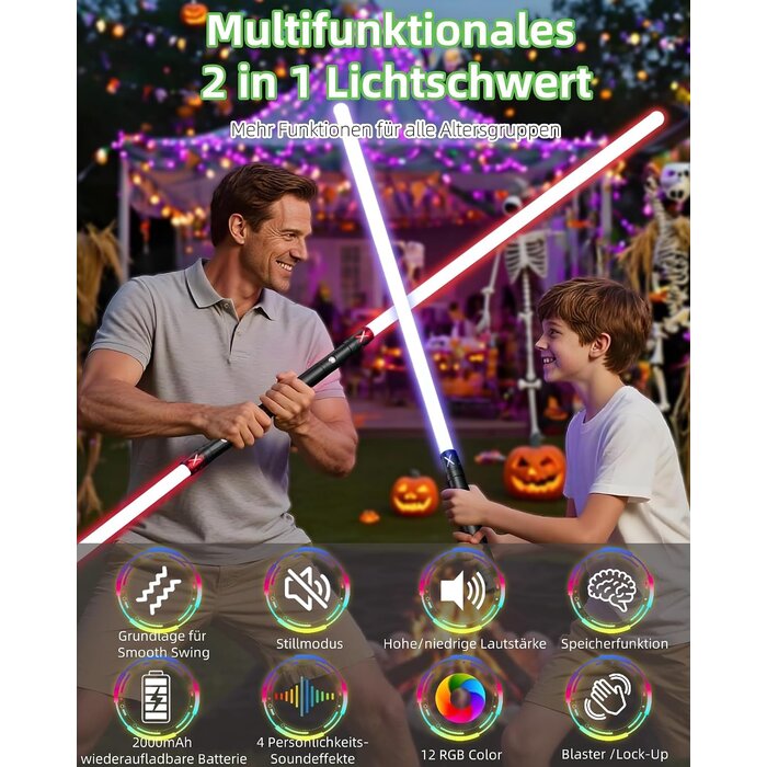 Lot de 2 Sabres Laser 2-en-1 RGB 36" - Jusqu'à -29% sur l'état neuf