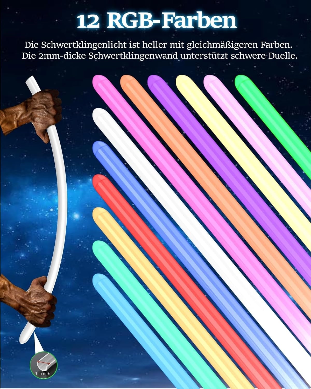 Lot de 2 Sabres Laser 2-en-1 RGB 36" - Jusqu'à -29% sur l'état neuf