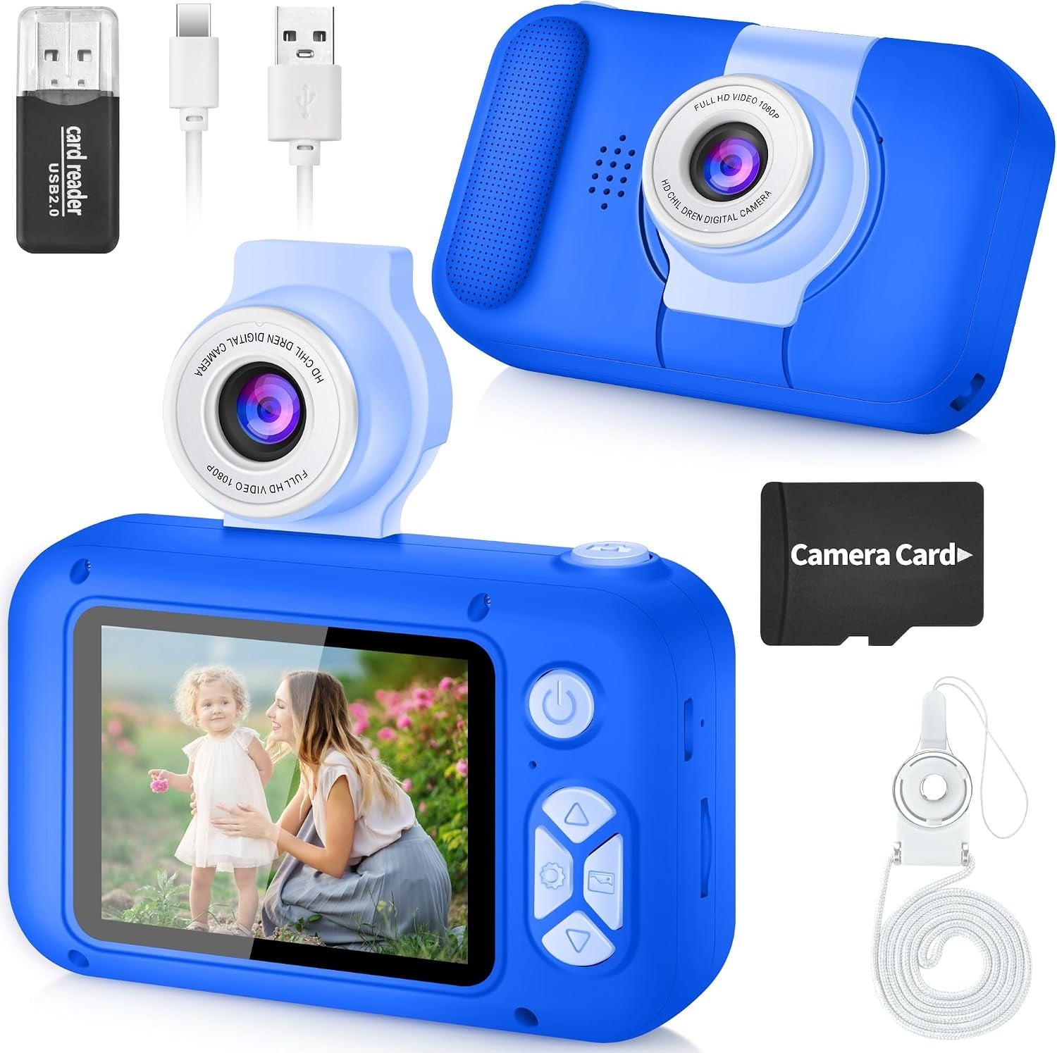 Appareil photo numérique pour enfants, objectif 180° - Jusqu'à 31% de remise